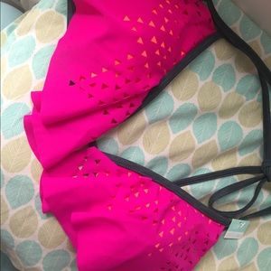 Pink VS Flounce Bikini Top